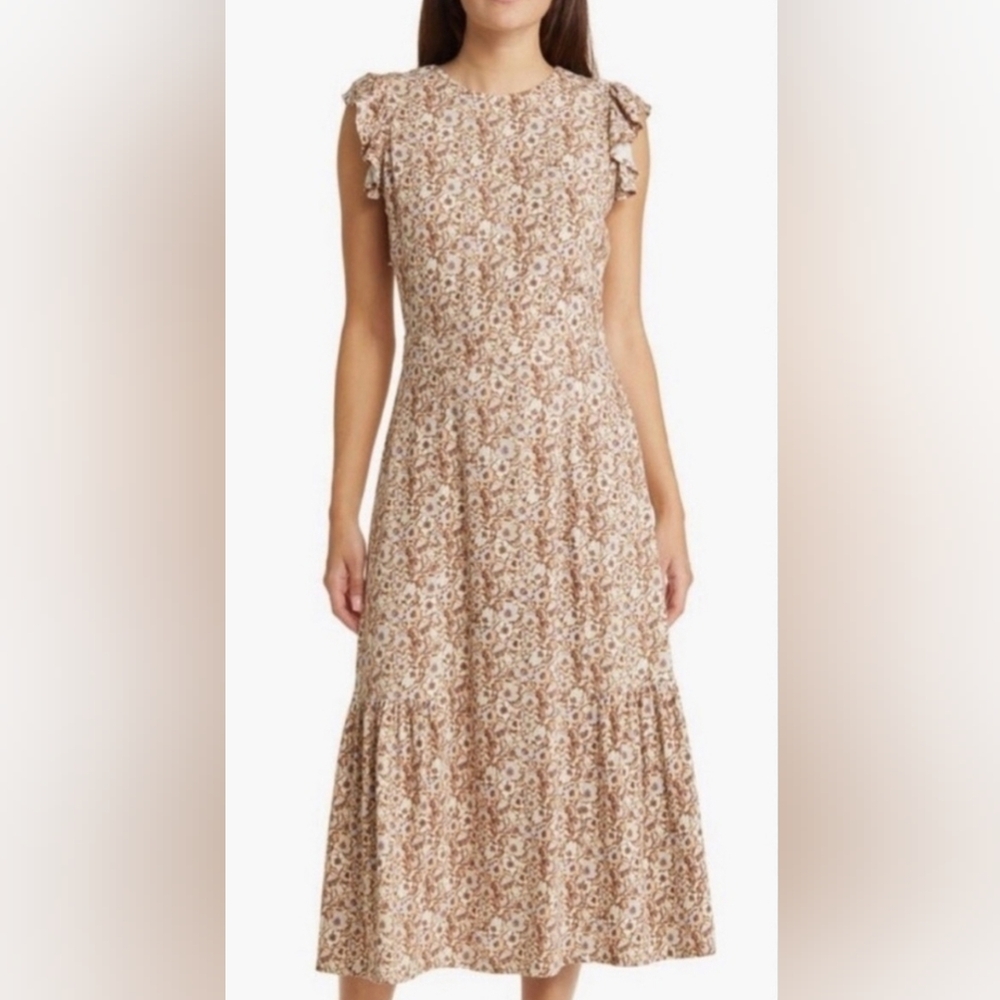 Floral Ruffle Sleeve Dress